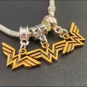 3x DC Comics Wonder Woman European Bracelet Charms Sliders Spacers lot